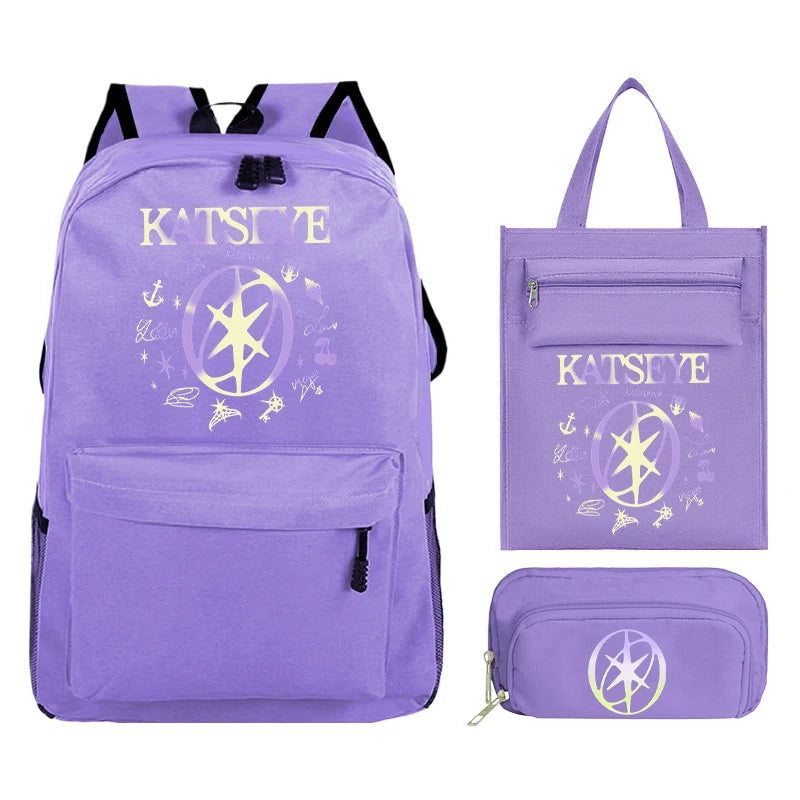 Kpop Group Katseye Backpack Set Teen Girls Back To School Gifts Korean Ulzzang Katseye Women Travel Bagpack Suit