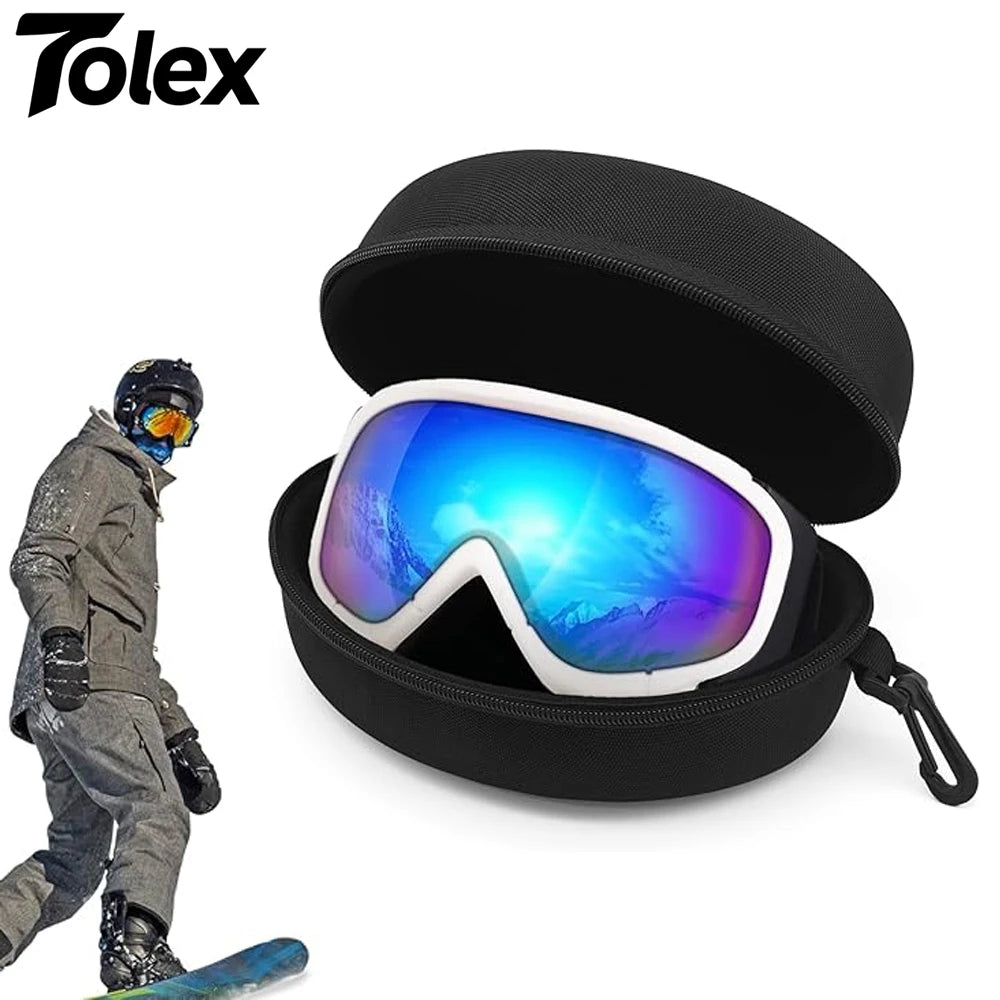 Tolex Ski Snowboard Goggles Storage Box Hard EVA Portable Protection Carrying Case Water Resistant Shockproof Ski Accessories
