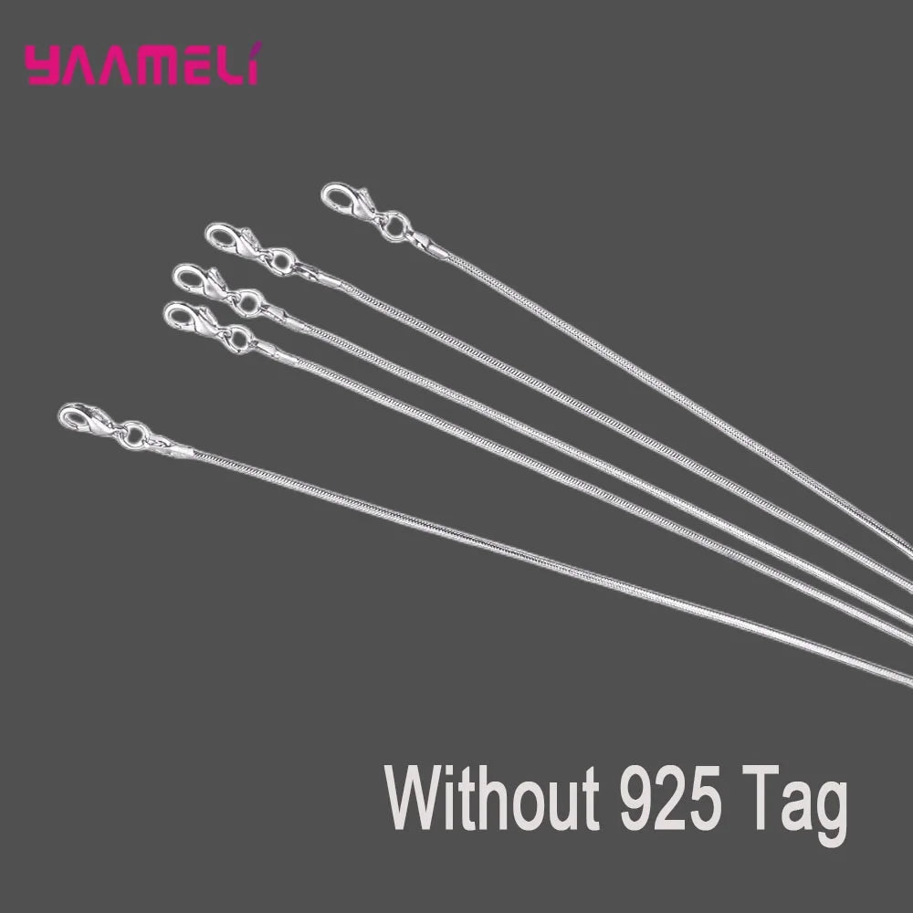 5PCS Solid 925 Sterling Silver Stamp Jewelry Chains Necklace with Lobster Clasps fit Men Women Pendant 18 Designs 16-30 Inch
