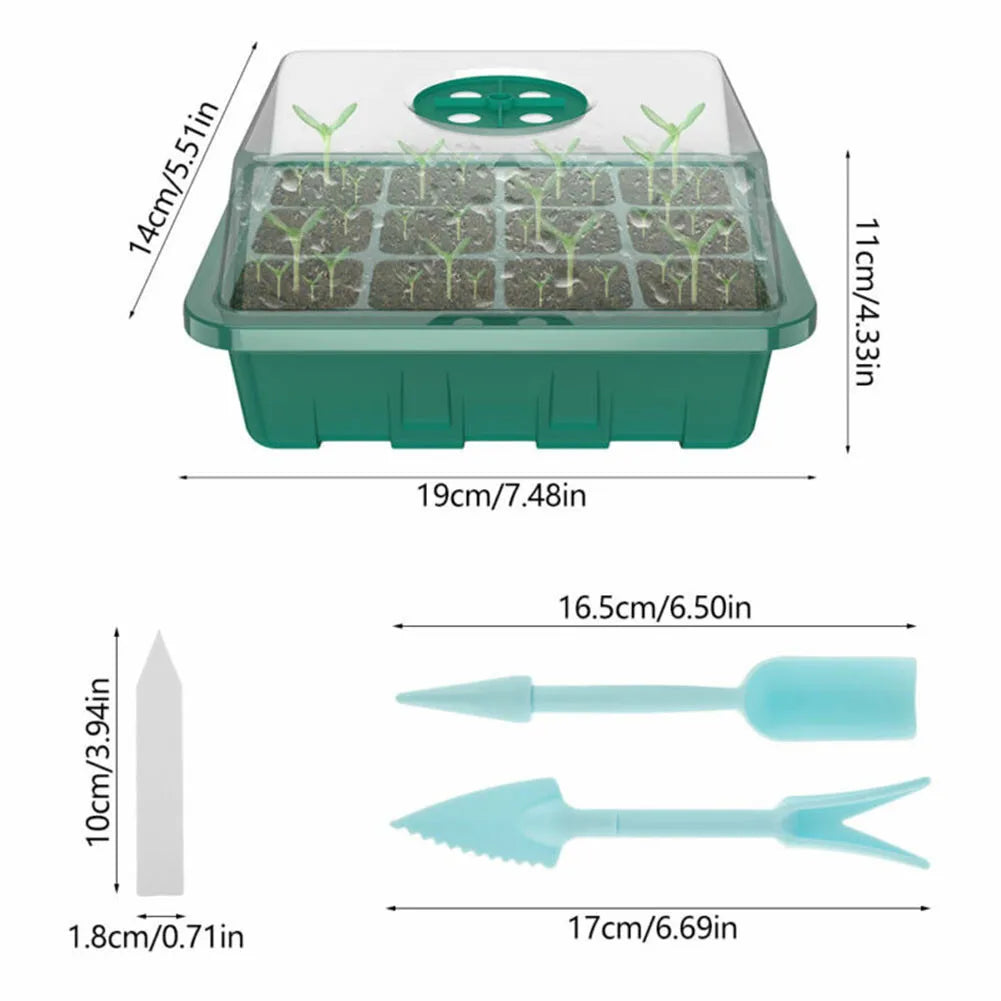 4Pcs Mini Greenhouse 12 Compartments Indoor Greenhouse Propagation Greenhouse Nursery Box With Air Vent