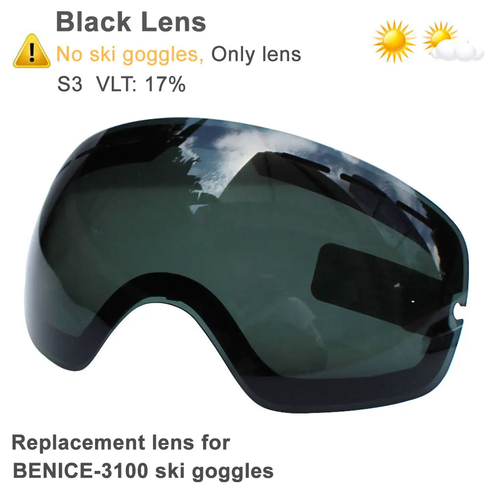 UV400 Anti-fog Double Layers Ski Goggles Big Lens Ski Mask Glasses Skiing Snow Snowboard Eyewear Mirror Polarize Goggles for men
