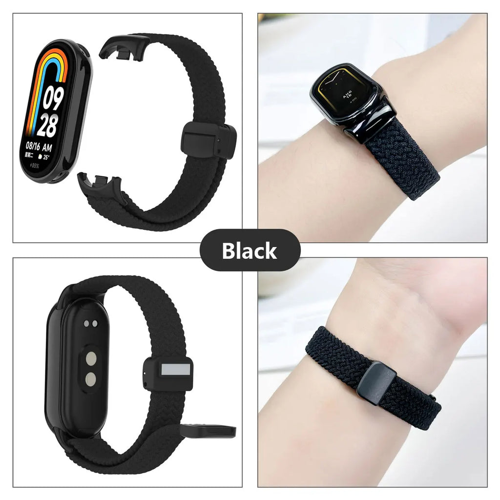 Suitable for Xiaomi Band 8 Wristband, Nylon Braided Strap, Magnet Buckle, Luxury Personality, Mi Band 8 Replacement Strap