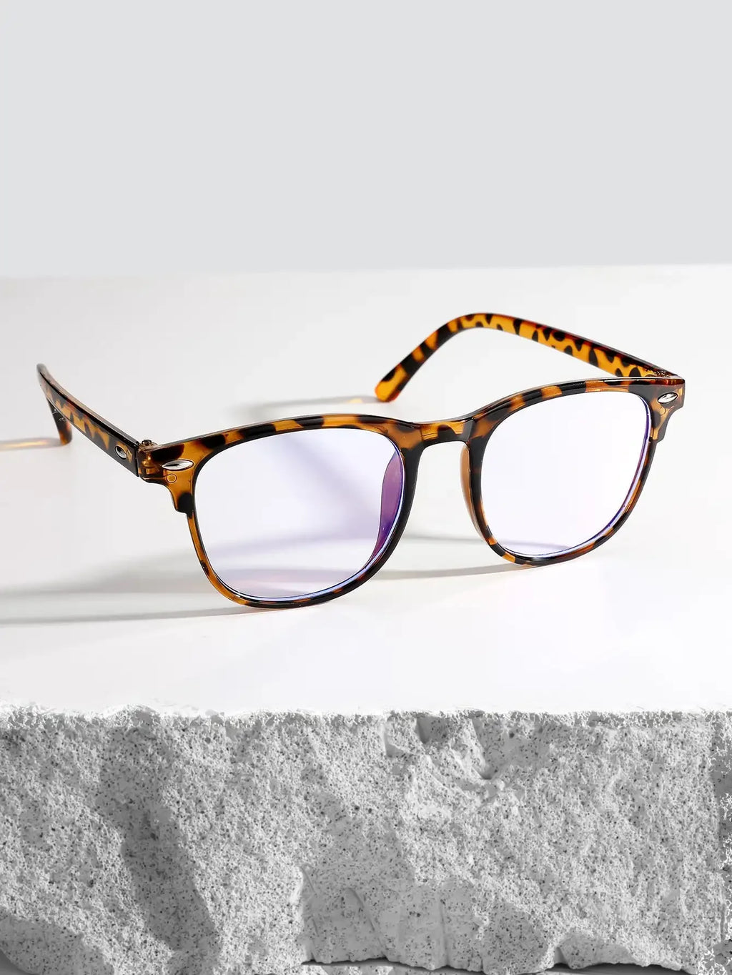 Unisex Square Plastic Frame Trendy Anti-Blue Light Clear Glasses For Back To School Clothing Accessories.