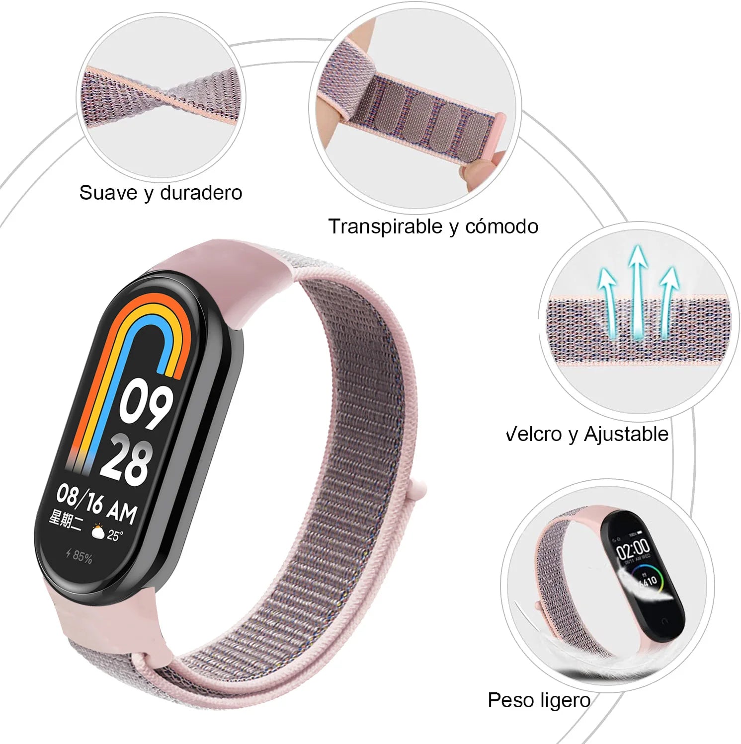 Nylon Loop for xiaomi Mi Band 10 9 8 Straps SmartWatch Wristband Correa Replacement Sport Pulsera for Miband 7 6 5 4 3 Bracelet