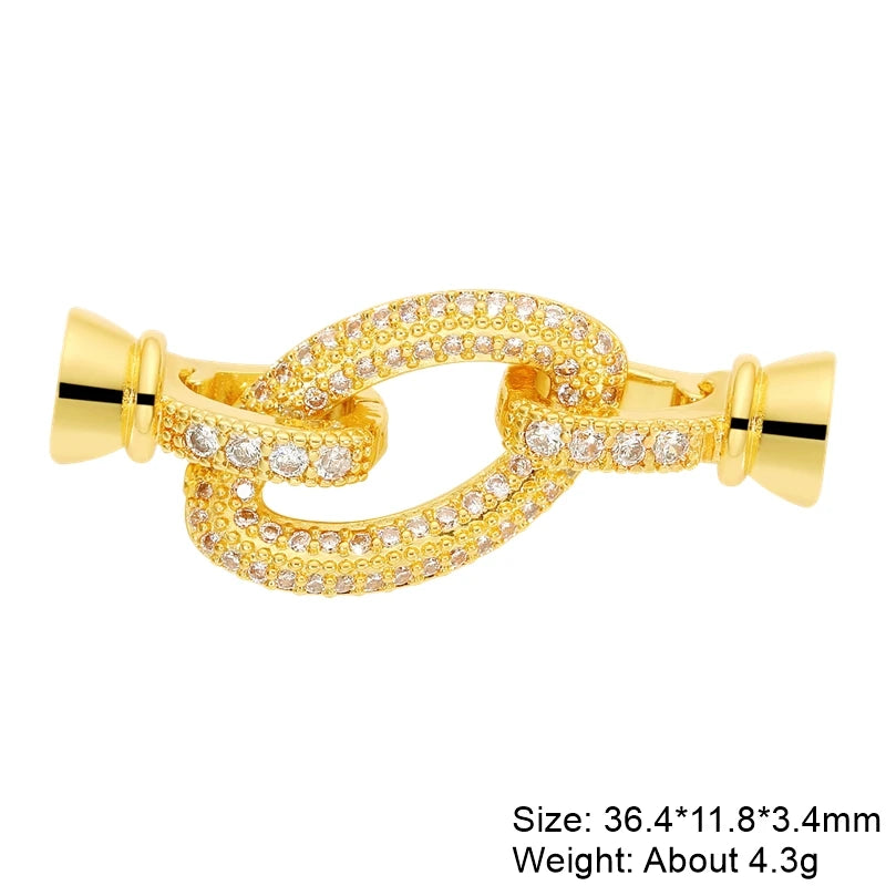 Juya 18K Gold Plated Decorative Fasteners Connector Locks Pearls Clasps Accessories For DIY Needlework Beads Jewelry Making