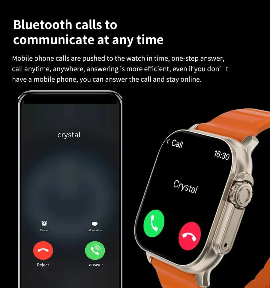 2026 New Men Smart Watch 2.01 Inch HD Screen Bluetooth Call Health Fitness Tracker Multi Sport Mode Smartwatch For Android IOS