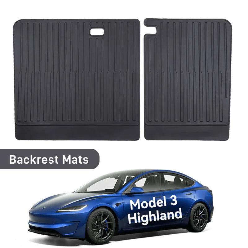 For Tesla Model 3/ Y TPE Trunk Mat Juniper Highland 2020 2021 2022 2023 2024 2025 Custom Cargo Mat Liner Seat Back Protector