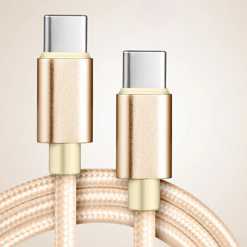 60W 5A Nylon Fast Charging Cable 1/2/3m Dual Type-C Colorful Data Cable Highspeed Data Transfer Quick Charging Wire For Xiaomi17