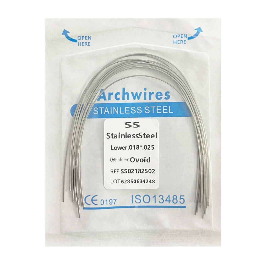 10pcs/pack Dental Orthodontic Stainless Steel Round/Rectangular Wire Ovoid Form Dentist Material Dental Arch Wire