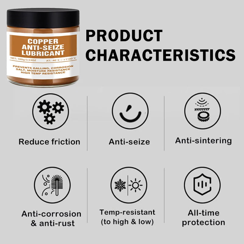 100ml Copper Grease Anti Seize Copper Thread Grease Anti Bite Agent Automotive Maintenance Repair Tool ﻿For Car Brake