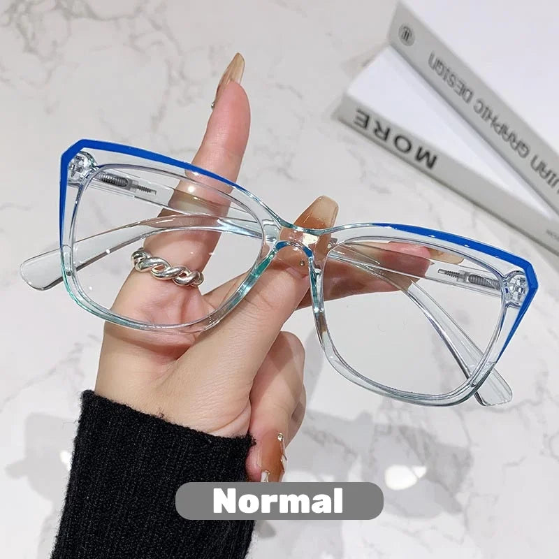 Transparent Frame Photochromic Multifocal Reading Glasses for Women Men Fashion Progressive Anti Blue Light Presbyopia Glasses