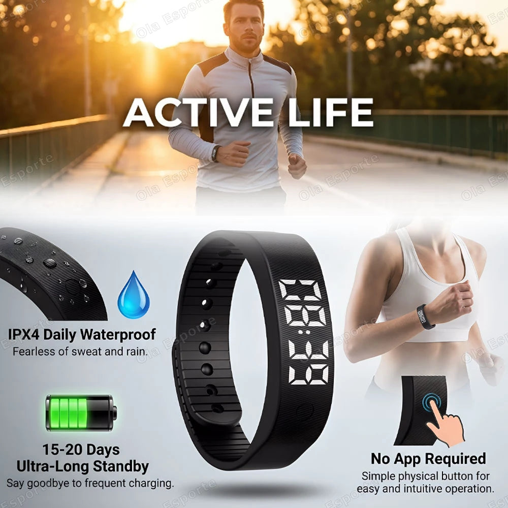 Vibrating Alarm Clock Watch Heavy Sleepers Silent Wake-Up Smart Bracelet Men Women Adjustable Wearable Vibration Wrist Band HW12