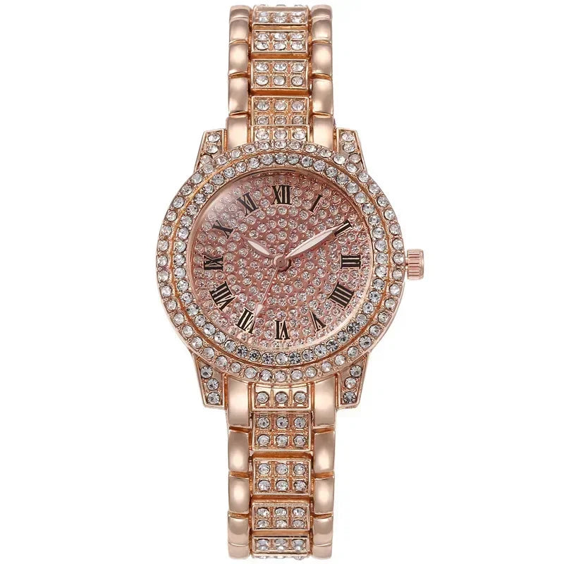 Women Fashion Shining Rhinestone Watch Brand Quartz Bracelet Watches Zircon Crystal Elegant Wristwatch Clock Friend Girls Gifts