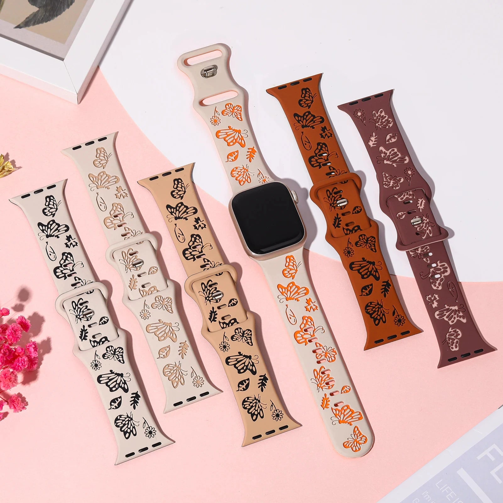 Sport Band For Apple Watch Straps 45mm 44mm 42mm 49mm 40 41mm 46mm Engraved correa bracelet iwatch Series 8 10 11 7 9 6 SE Ultra