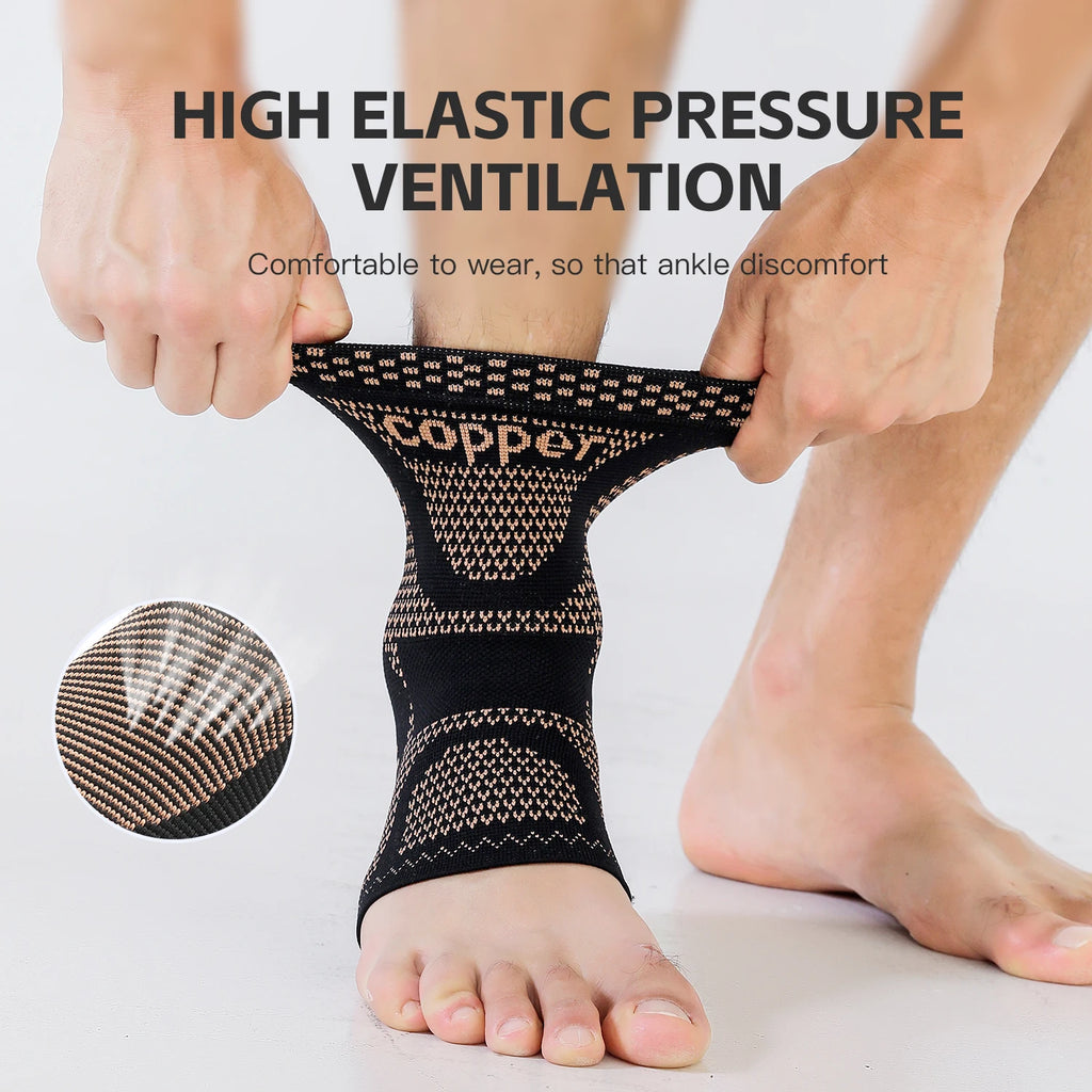 Copper Ankle Brace,Infused Ankle Support Compression Sleeve for Men Women,for Foot Pain,Sprained Ankle,Recovery,sports