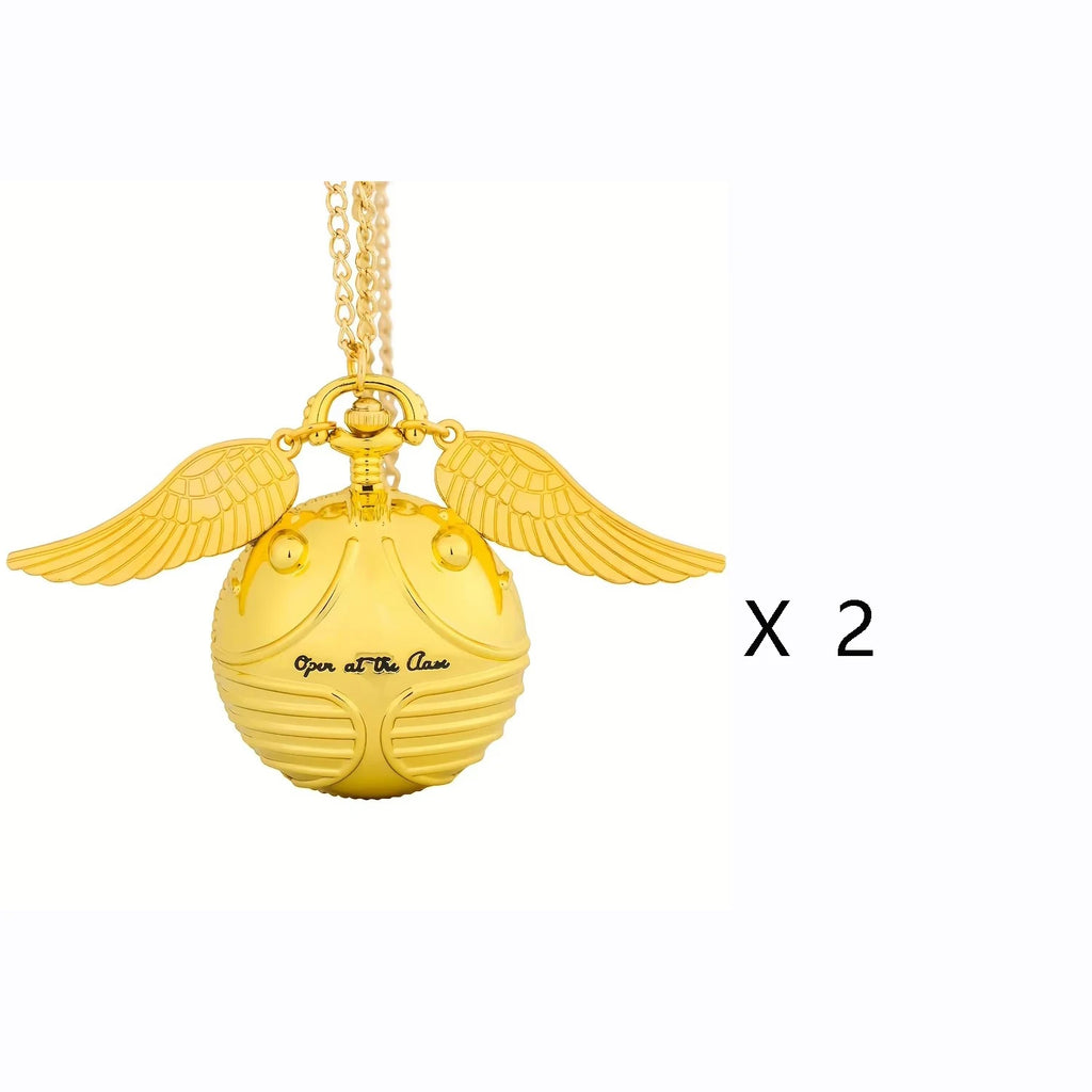 large small Golden Snitch spherical quartz pocket watch fashion sweater angel wing necklace pendant men and women pocket watch