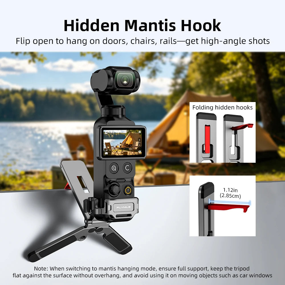 Flymile Metal Mantis Magnetic Tripod for DJI Osmo Pocket 3/4/4P Desktop Stand Selfie Handle Vlog Live Streaming Accessories