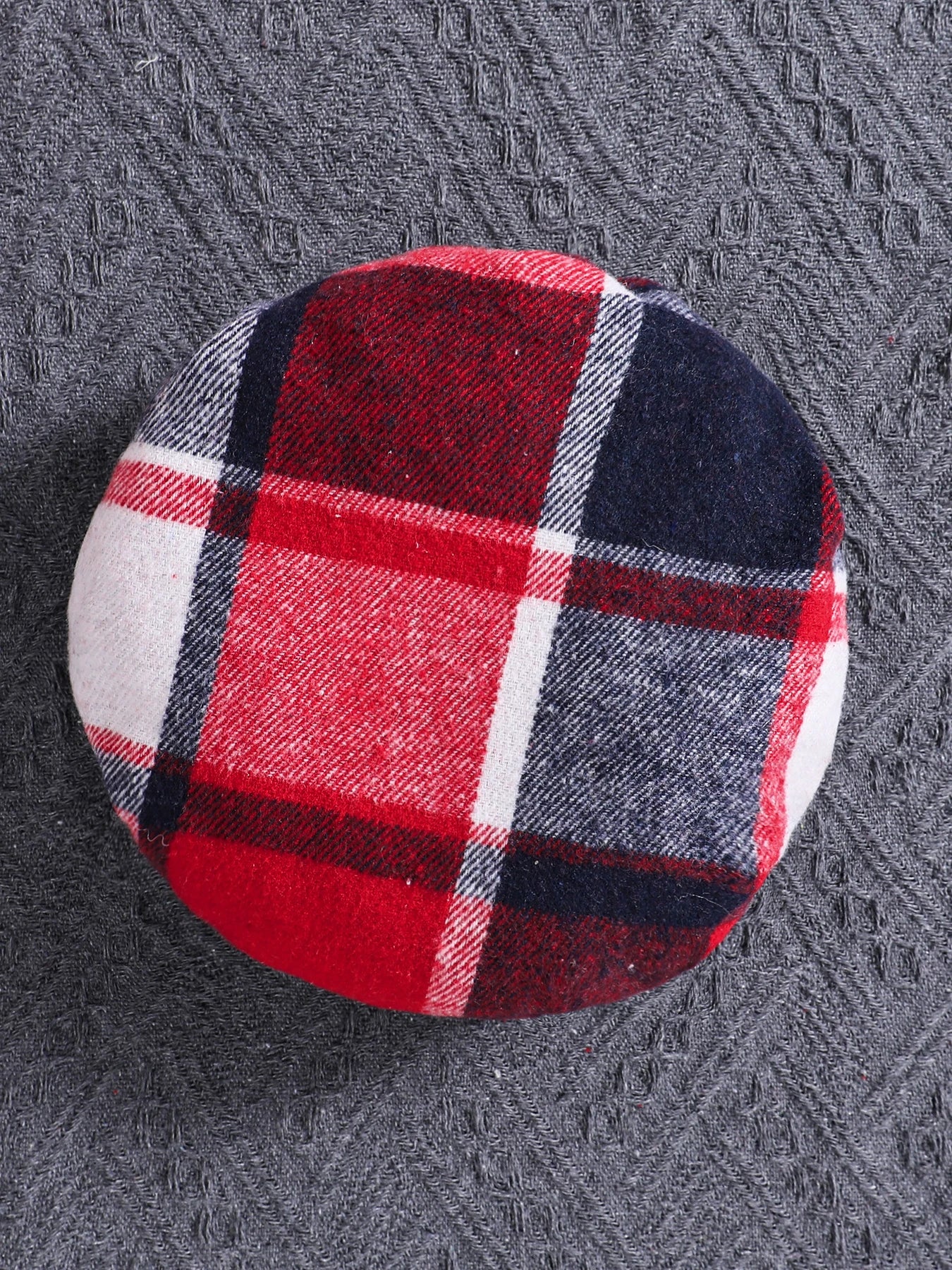 Girls fashion girls Spring and fall new set red high neck bubble long sleeve red plaid skirt + hat 3-piece outdoor casual dress
