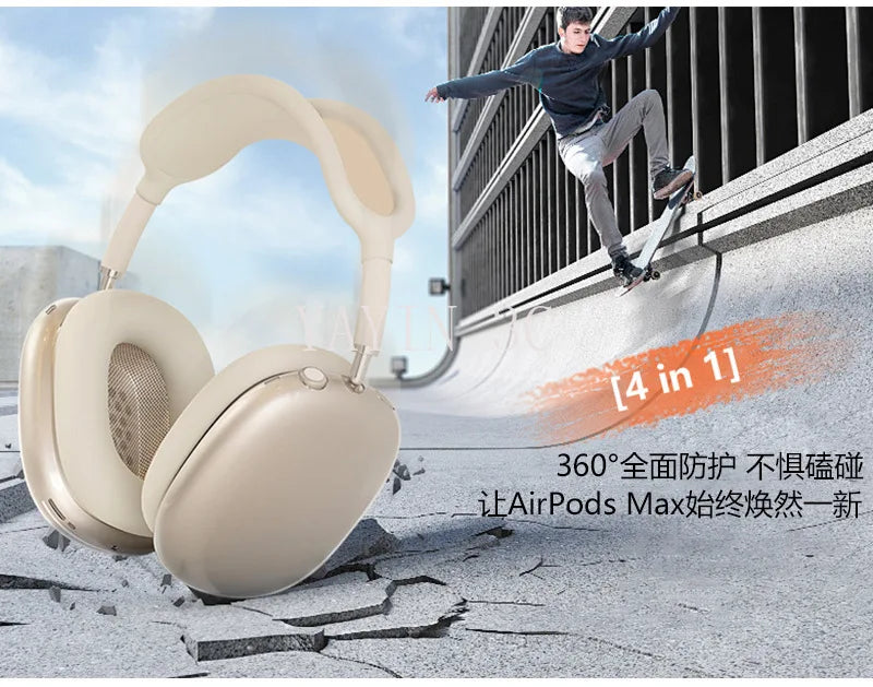 4 in 1 Silicone + TPU Clear Cover Case Shockproof Ear Pad Headband Cover Ear Cushion/Ear Muff Protector for AirPods Max headset