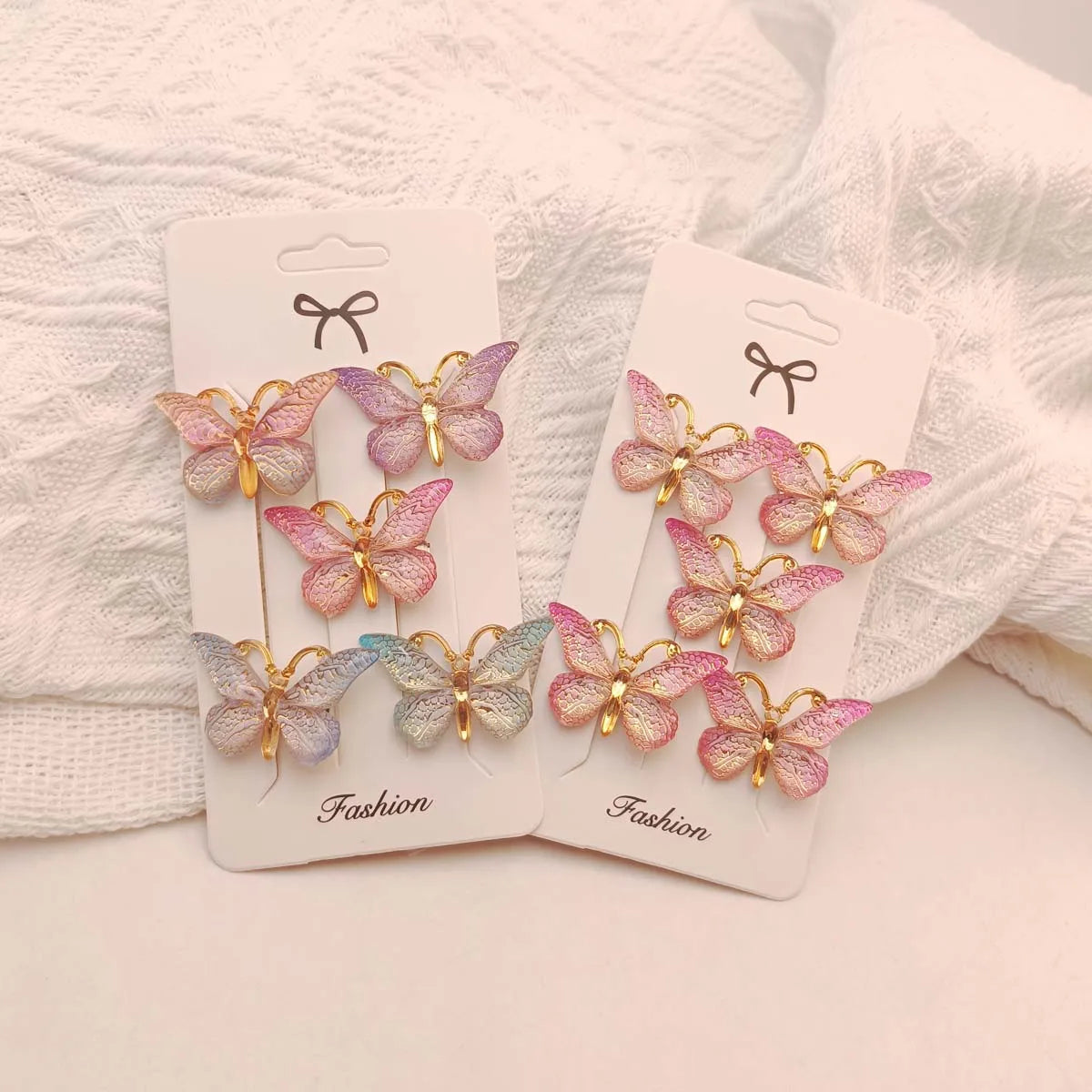 5PCS/20PCS Sweet Macarons Gradient Color Cute Butterfly Kids Hairpins Children Headwear Princess Barrette Girls Hair Accessories