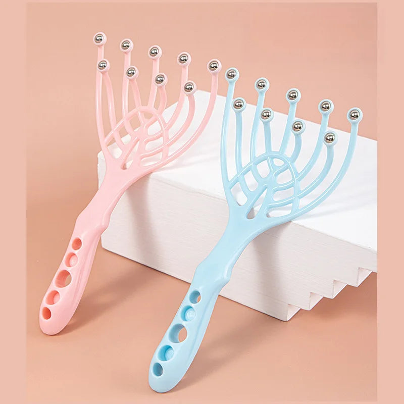 9 Claw Head Massager Scalp Relaxation Roller Ball Soul Extractor Hair Comb Stress Relief
