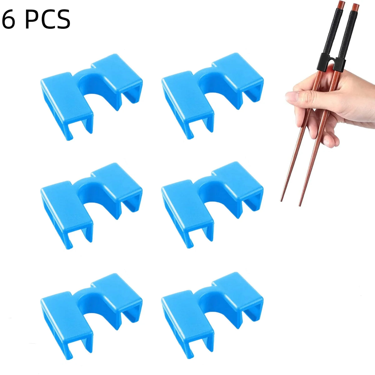 Pack of 6 Reusable Chopsticks Helpers Training Adults Kids Non-Slip Chopstick Hinges Connector Portable Practice Chopsticks Aids