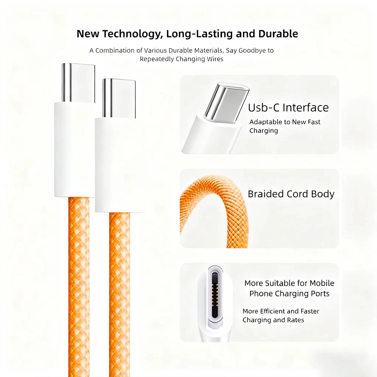 NNBILI PD 60W Fast Charger 6A USB C to Type C Cable For iPhone 18 17 16 Pro MAX USBC Quick Charging For Samsung S26 Xiaomi Cable