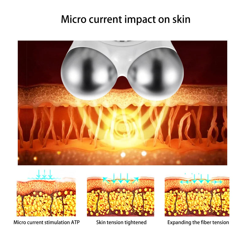 5 in 1 Microcurrent Facial Massager EMS Face Roller Device Skin Care Tool Skin Tightening Machine for Facial Skin Rejuvenation