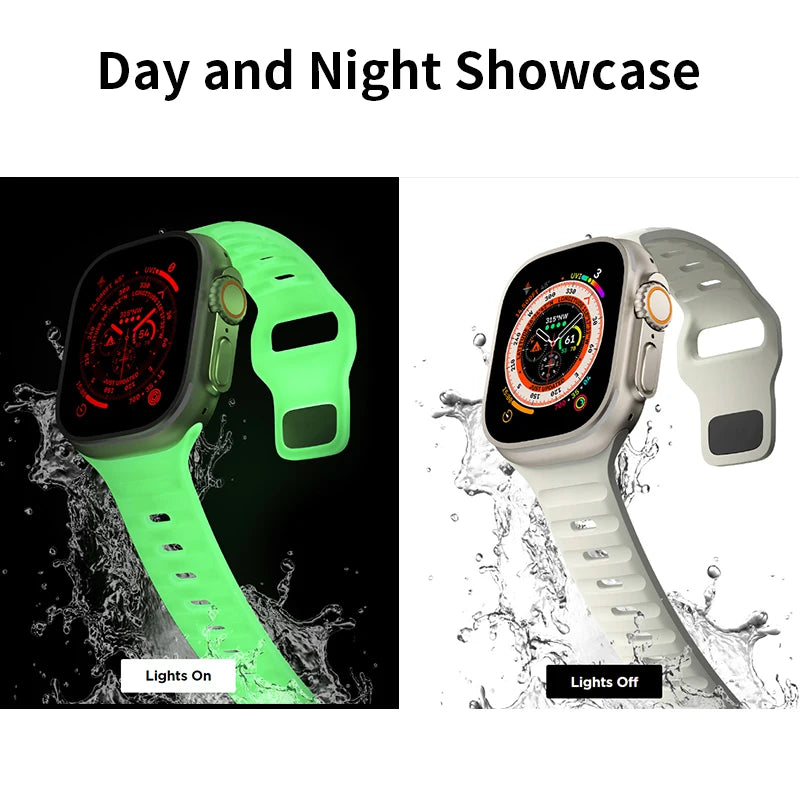 Strap for Apple Watch 45 49 42 41 44 40 38mm Luminous Glow Bracelet for Apple Watch 45mm Series 8 for iWatch Ultra 8 7 6 5 4 SE