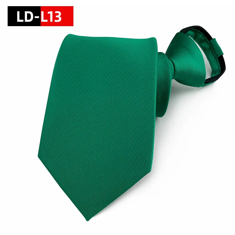 Zipper Tie Men Necktie Lazy Pre-tied Ties Solid 8cm Hot Sell Style Zipper Necktie For Men Women Bridegroom Wedding Wholesale