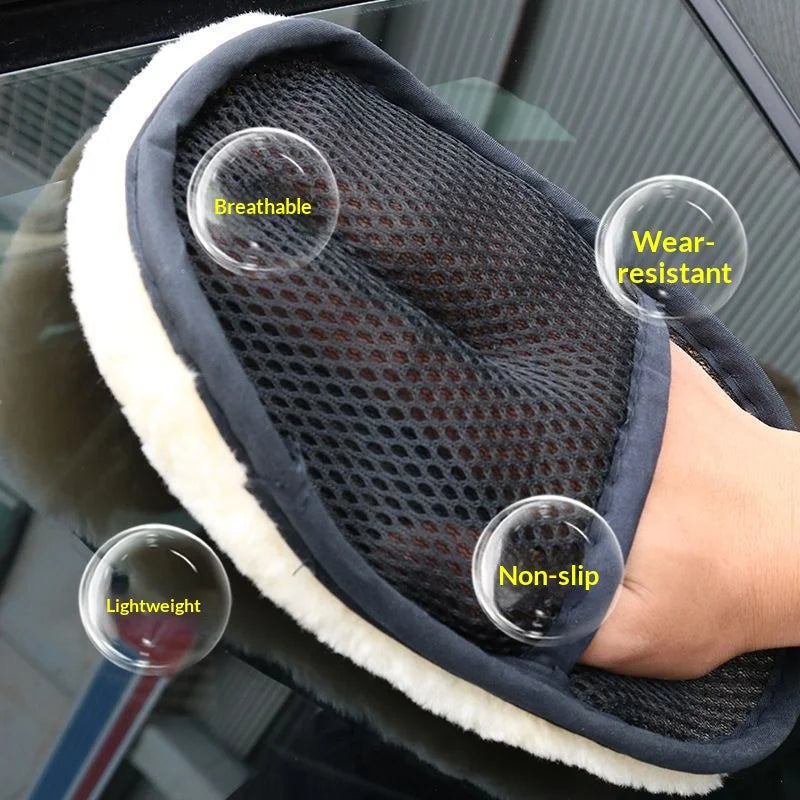 Thickened Fleece Gloves for Car Washing Fleece Cleaning Gloves Car Maintenance Waxing Supplies Cleaning Tool Gloves