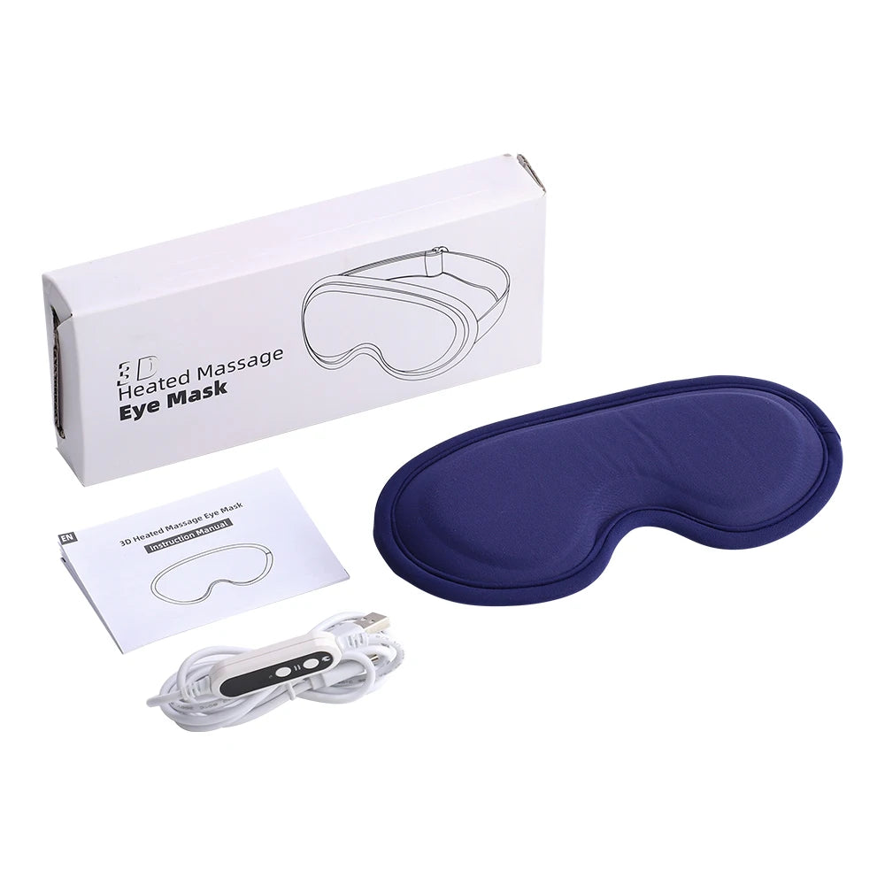 Heated Eye Masks For Dry Eyes 3D Rechargeable Adjustable Heat Massage Eyemask Relieve Eye Strain Office Home Sleeping Eyeshade