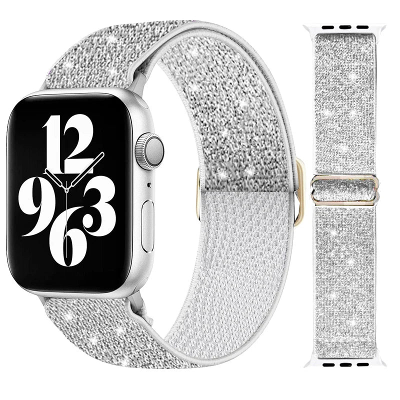 Scrunchie Strap for Apple watch Ultra 49mm band 45mm 44/46mm 41mm Adjustable Nylon Loop bracelet iWatch serie se 6 7 8 9 10 11