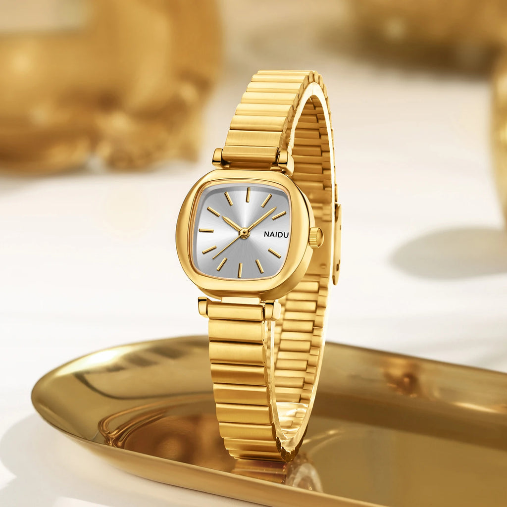 Women's Stainless Steel Strap, Artistic and Versatile Retro Quartz Watch