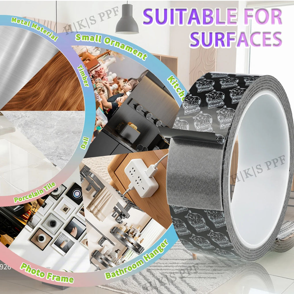 Strong double-sided tape high viscosity fixed high temperature resistant waterproof traceless adhesive fixing car home offices