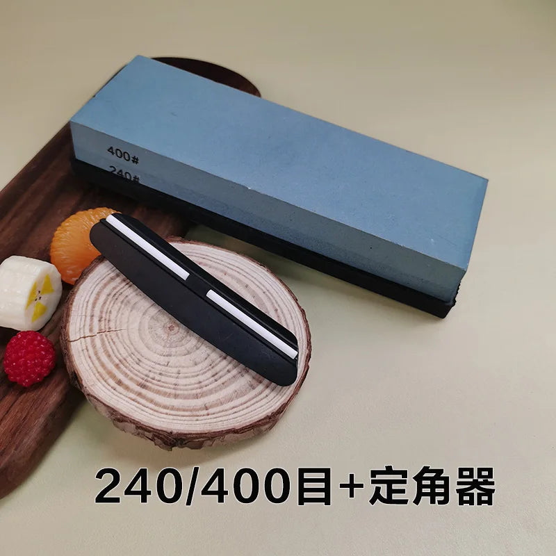 Professional Knife Sharpening Stone Kit 400/1000 3000/8000 Grit Non-slip Bamboo Base Double-side Knife Whetstone Angle Guide