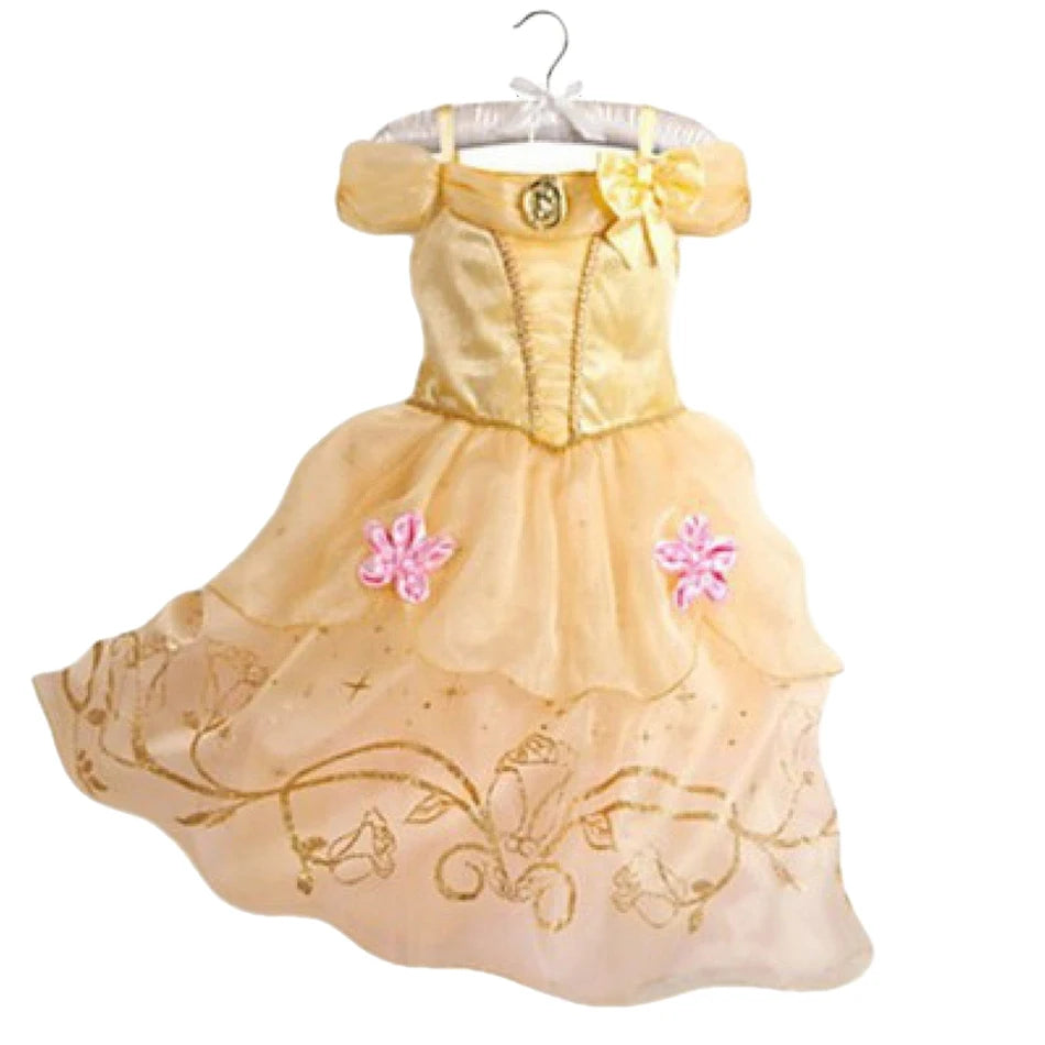 Princess Dress Collection Cinderella Snow White Aurora Rapunzel for Girls Halloween Birthday Cosplay Costume Kids 2-8Y Vestido