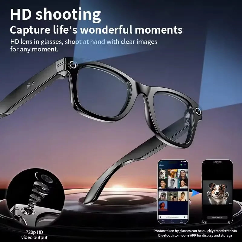 New Upgrade Smart glasses With Camera Video Recording AI Photo Recognition Bluetooth Call Translation Voice Sunglasses Men Women