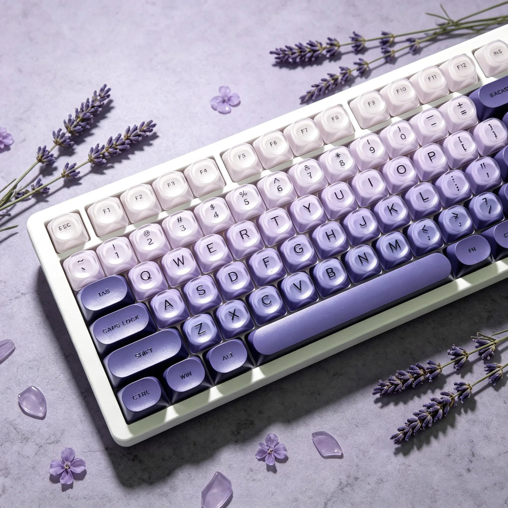 Gradient Purple Black Pink Crystal Keycaps Custom DIY for Gaming Mechanical Keyboard PBT Key Caps Set for Keyboard 68 70 80 90