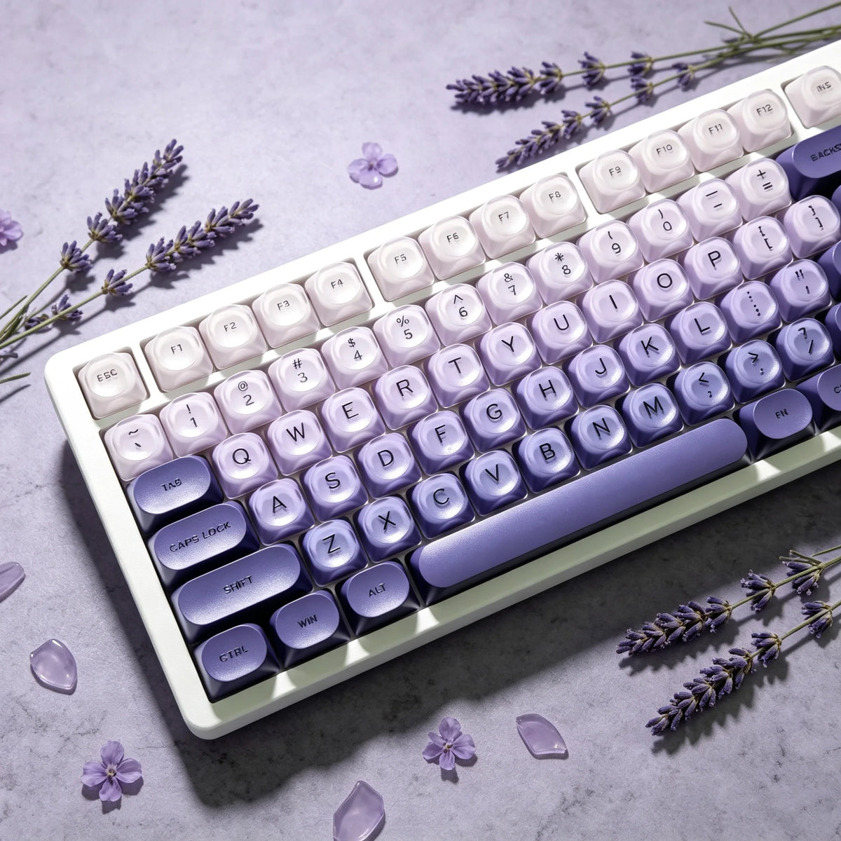 Gradient Purple Black Pink Crystal Keycaps Custom DIY for Gaming Mechanical Keyboard PBT Key Caps Set for Keyboard 68 70 80 90