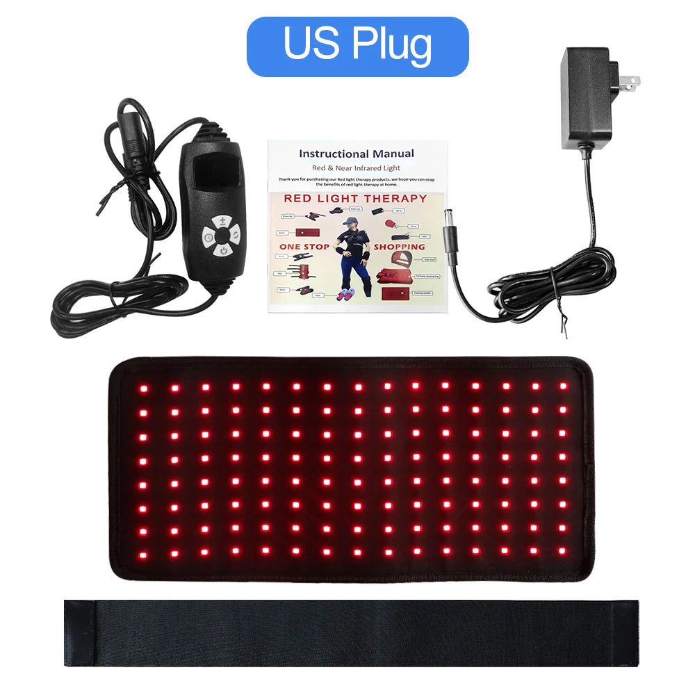 120 LEDs Red＆Infrared Waist Belt 850nm 660nm Back Waist Shoulder Joint Muscle Heat Pad Body Care Pulsed Light Belt
