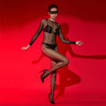 Sexy Women 1D Thin Oil Glossy Shiny Elastic Bodysuit Sheer See Through Dot Maid Tights Jumpsuits Dance Shapping Leotard