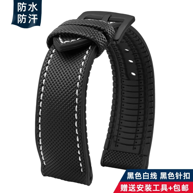 For Longines Seiko water ghost Hamilton series nylon rubber Bottom watch strap 20mm 22mm 23 Strap Men soft Waterproof Wrist Band