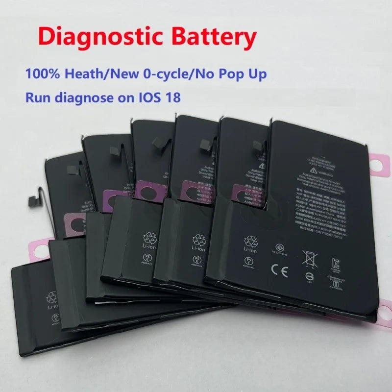 Wholesale Diagnostic Battery Standard Capacity 0 Cycle No Pop Up 100% Heath On IOS 18 26 For Iphone 12 13 14 15 Pro Max