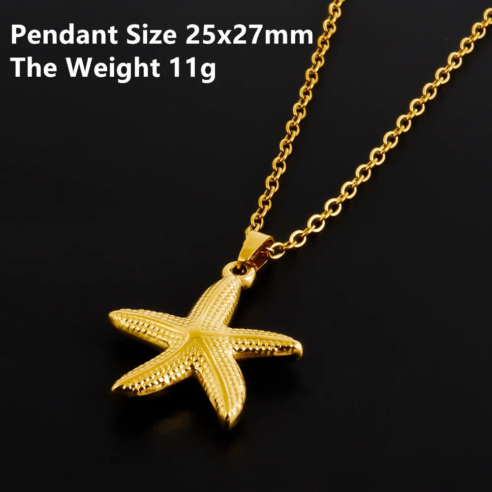 1Pc Stainless Steel Summer Sea Animal Aesthetic Women Grunge Necklaces Cute Ocean Hippocampus Seahorse Pendant Collares Jewelry
