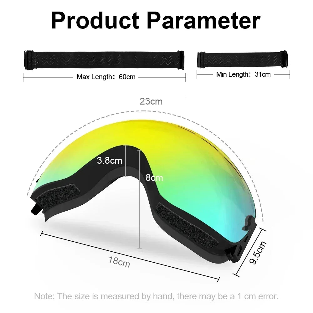 PHMAX Ski/Snowboard Goggles for Men Women, OTG Snow Goggles Anti Fog UV Protection Red Double Layers Lens Wide Vision Winter