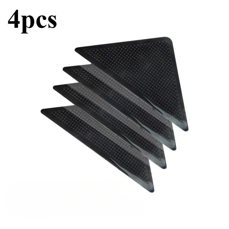 4/8pcs Triangular Carpet Anti Slip Stickers for Tile Floor Carpet Corner Pads Washable and Reusable Bathroom Rug Fixed Paste