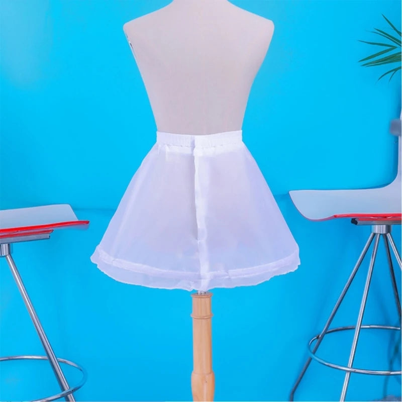 Girl Crinoline Underskirt for Lolita Dress with hoop Little Girl Under skirt Short Underskirt A-line Petticoat