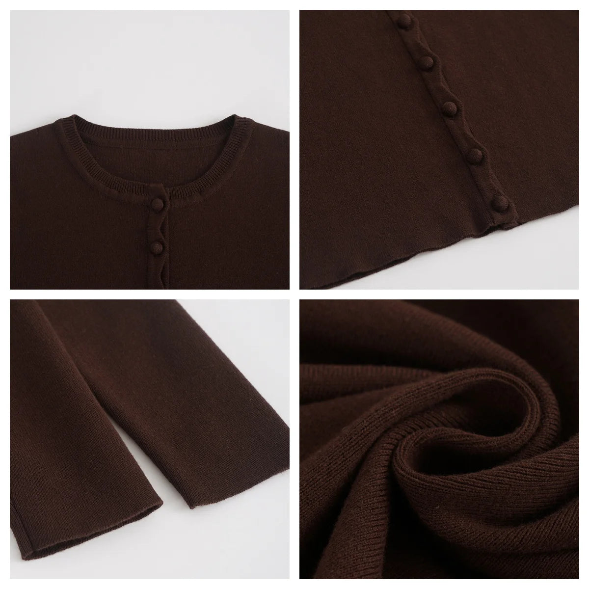 AP AW26 Women Wavy Edge Cardigan Elegant Style Single Breasted