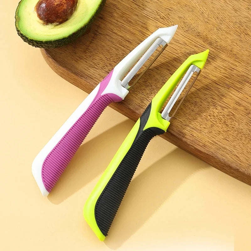 1Pcs Household Multifunctional Stainless Steel Manual Peeling Tool, Kitchen Hand‑Held Peeler Cutter for Daily Kitchen Use
